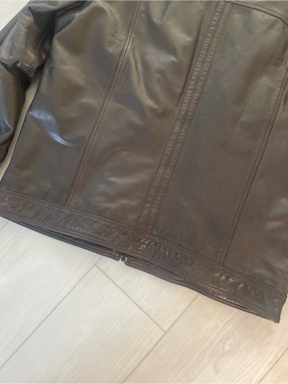 Hugo Boss leather jacket moto full zip - Picture 8 of 13
